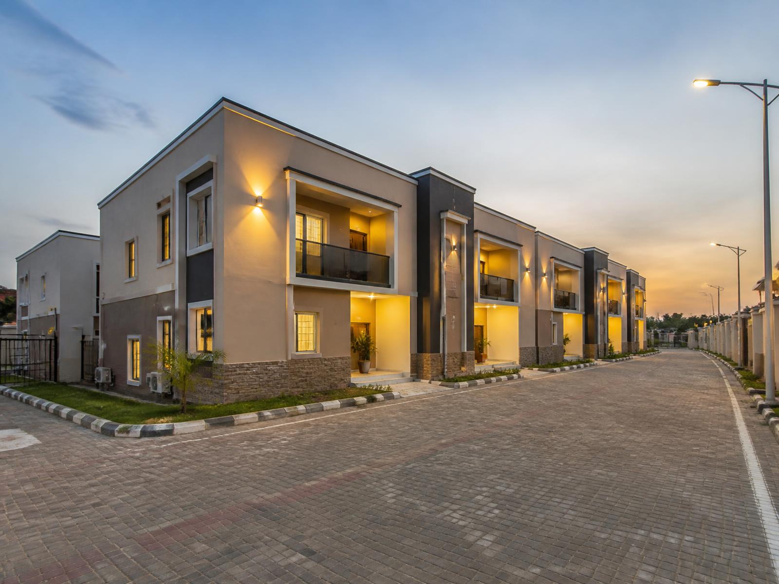 Modern residential terraces in a gated Akure estate